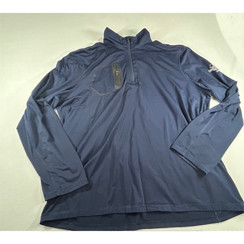 Ralph Lauren RLX Mens XL Navy Blue Quarter Zip Tulsa Country Club Golf Pullover